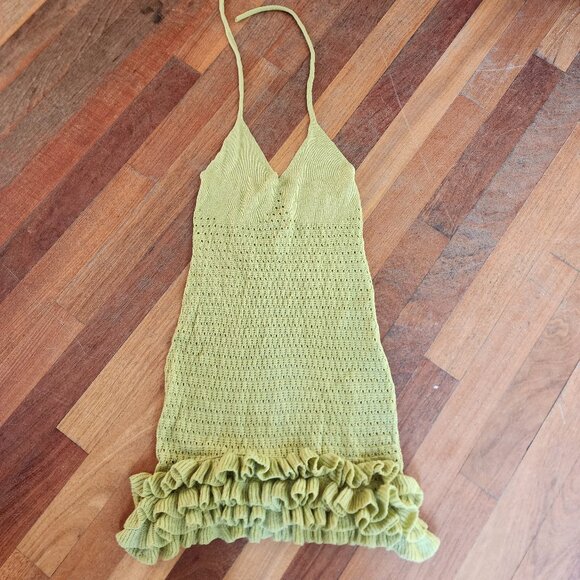 SHEIN Green Knitted Cha Cha Dress Size Medium - Picture 3 of 16